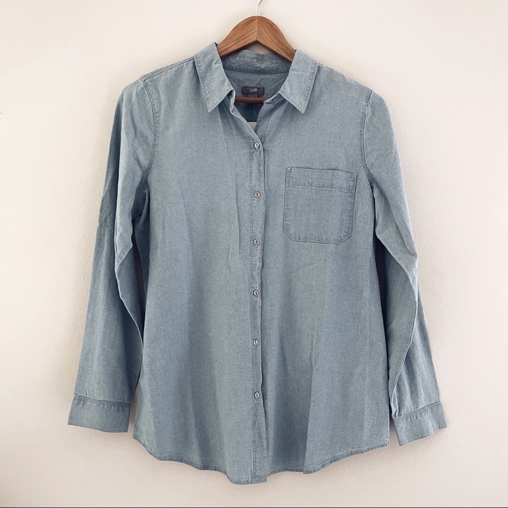 J. Jill Chambray Denim Long Sleeve Button Down